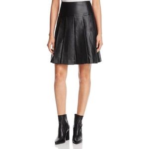 MICHAEL Michael Kors Faux Leather Pleated Skirt